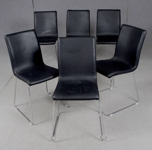 Matstol, Frank, läder, 6 st