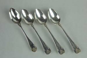 DESSERTSKEDAR, 4 st, silver, Gammal fransk, ca 82g, 18001900-tal