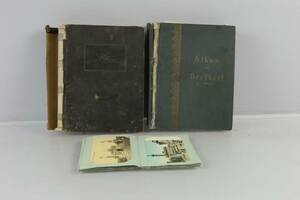 BREFKORTSALBUM, 2 st, med äldre vykort, 1900-talets första hälft, Sverige
