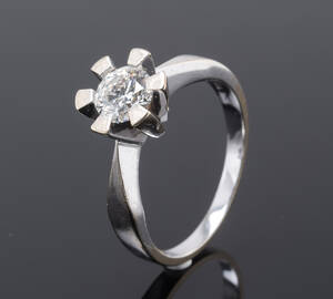 Solitairering med brillant på ca. 1.00 ct