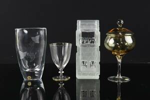 VASER, 2st, bl.a. Reijmyre, lockask på fot, Bohemia glas, samt vinglas, 12 st