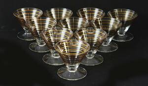 Glas på fot 10st, 195060-tal