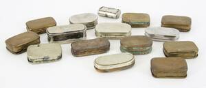 Snusdosor 15st, bl.a. Skultuna, 181900-tal