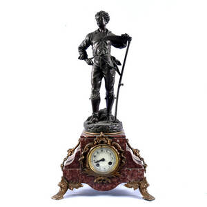 BORDSUR, marmorpatinerad metall, Faucheur, Frankrike, 181900-tal.