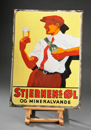 Emaljeskilt. Stjernens Øl