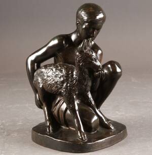 Just Andersen. Figur, dreng med lam
