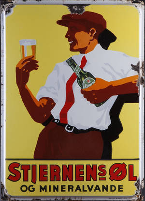 Emaljeskilt. Stjernens Øl