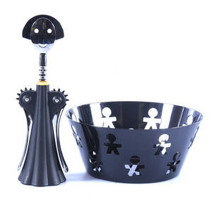KORKSKRUV SAMT SKÅL, metall, Alessi.