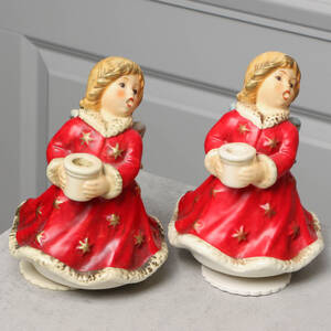 GOEBEL, speldosorljushållare Stilla Natt, porslin, 2 st
