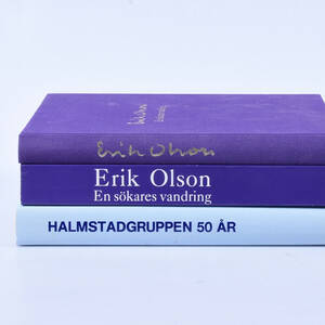 BÖCKER, 3 st, Halmstadgruppen 50 år samt Erik Olson en sökares vandring 12.