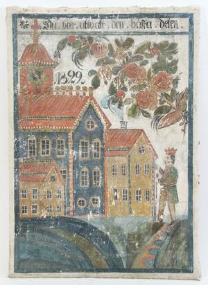 Dalmålning, allmoge, daterad 1829