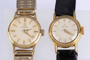 Omega. To vintage dameure i forgyldt stål 2