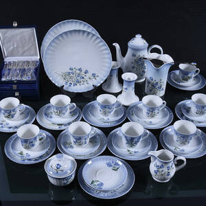 KAFFESERVIS, 41 delar, Svaneholm, Svaneholm 1530, Flores Caerulei, Blåklocka.