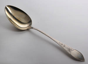 Antik potageske af sølv. Vægt ca. 161 gr.