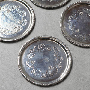 GEORG JENSEN, 8 st, coaster, sterling silver, 1910-1925