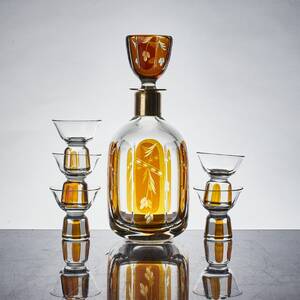 Karaff, likörglas
