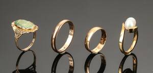 Fire ringe af guld af 8 og 14 kt. guld 4