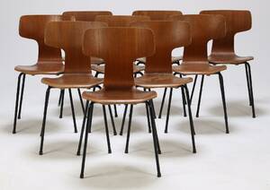 Arne Jacobsen Sæt på ni stole, model 3103 9