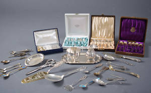 Parti silverbestick och nysilver, 181900-tal, 47 delar