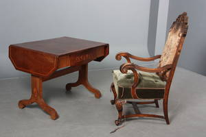 Salonbord mklapper. Empire ca. 1870. Proviens. Enkedronning Caroline Amalie.